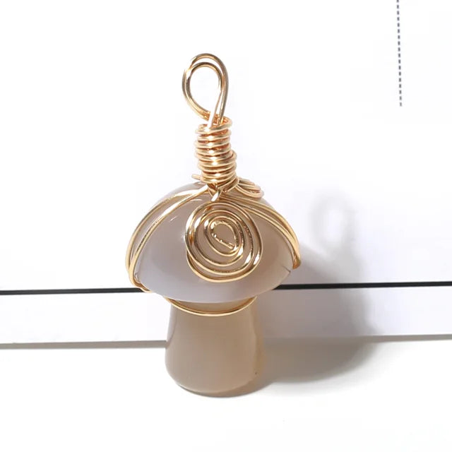 Natural Stone Mushroom Shape Pendant