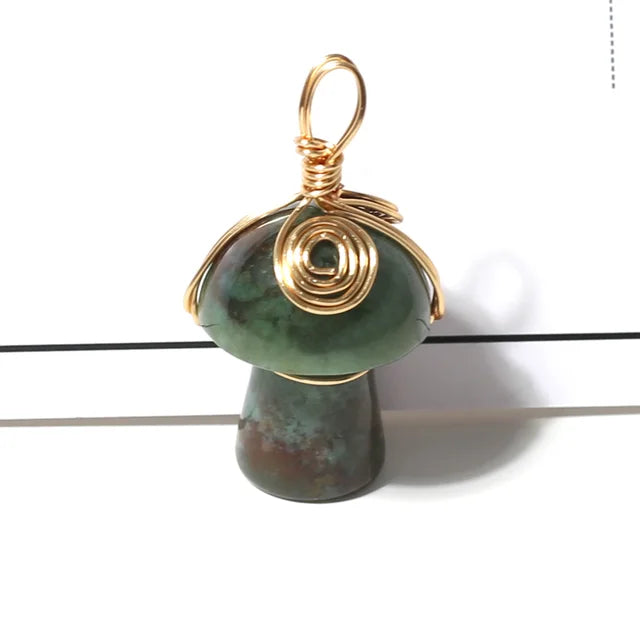 Natural Stone Mushroom Shape Pendant