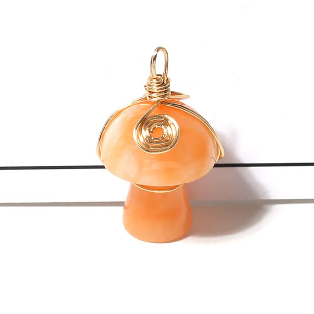 Natural Stone Mushroom Shape Pendant