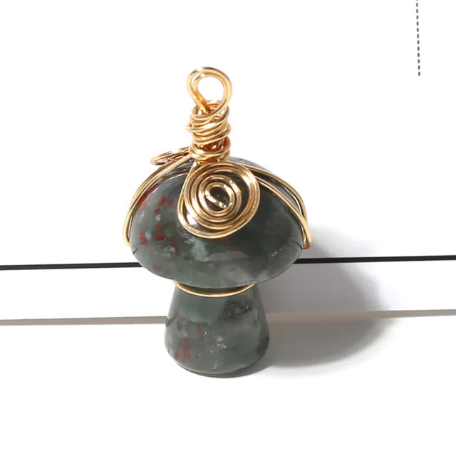 Natural Stone Mushroom Shape Pendant