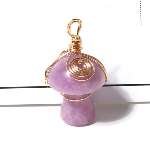 Natural Stone Mushroom Shape Pendant