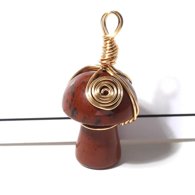 Natural Stone Mushroom Shape Pendant