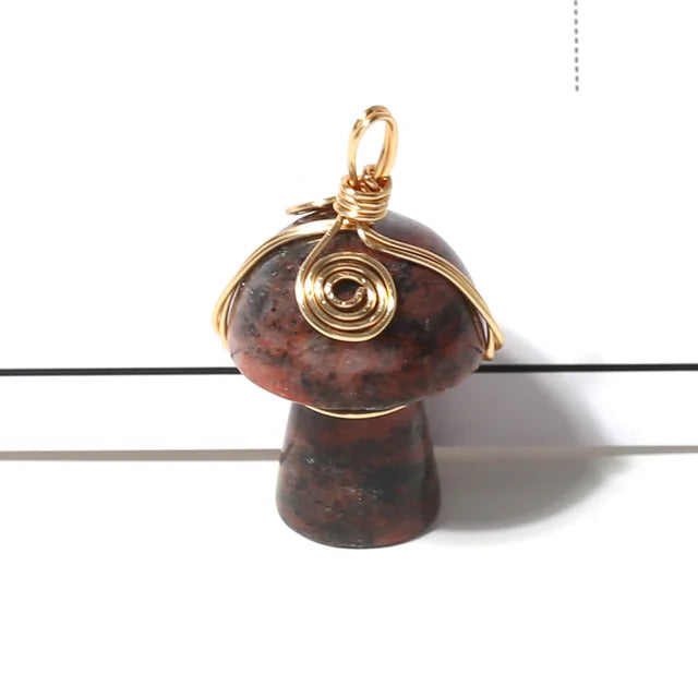 Natural Stone Mushroom Shape Pendant