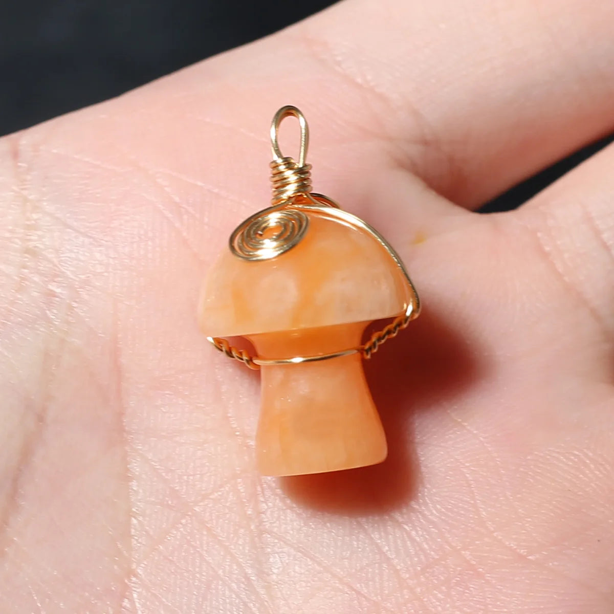 Natural Stone Mushroom Shape Pendant