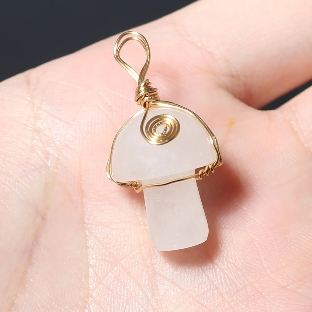 Natural Stone Mushroom Shape Pendant