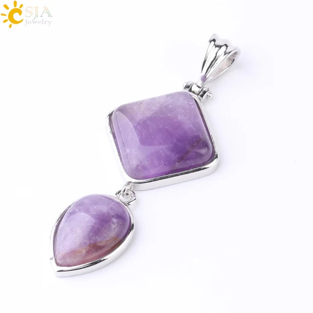 Natural Stone Crystal Pendant - Unique design