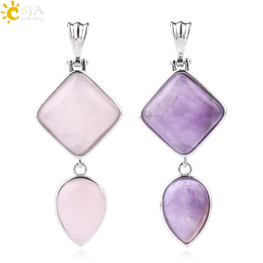 Natural Stone Crystal Pendant - Unique design