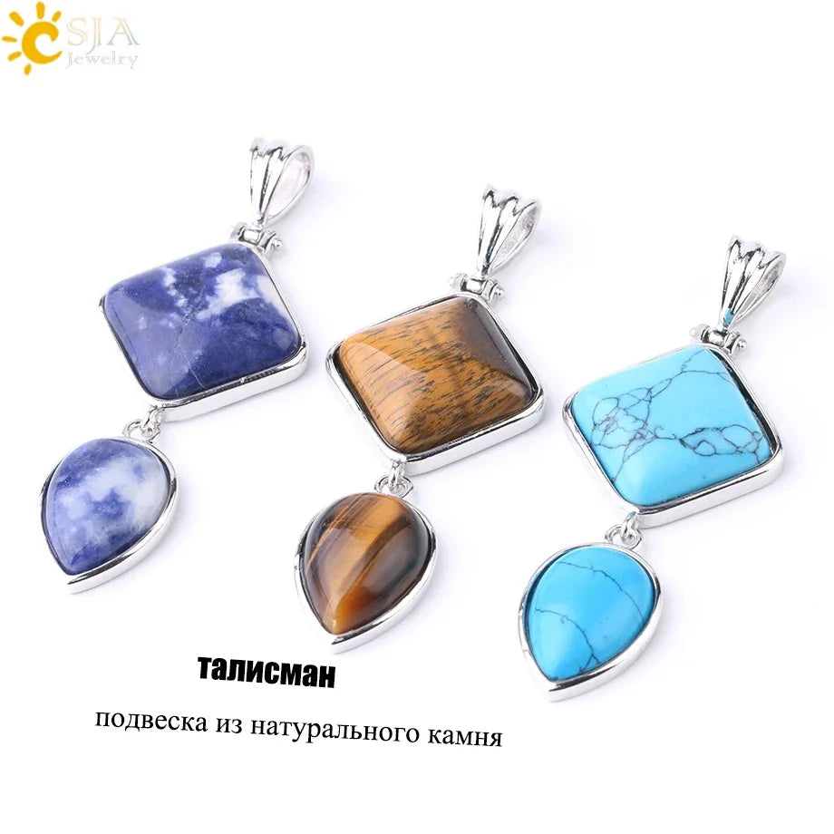 Natural Stone Crystal Pendant - Unique design