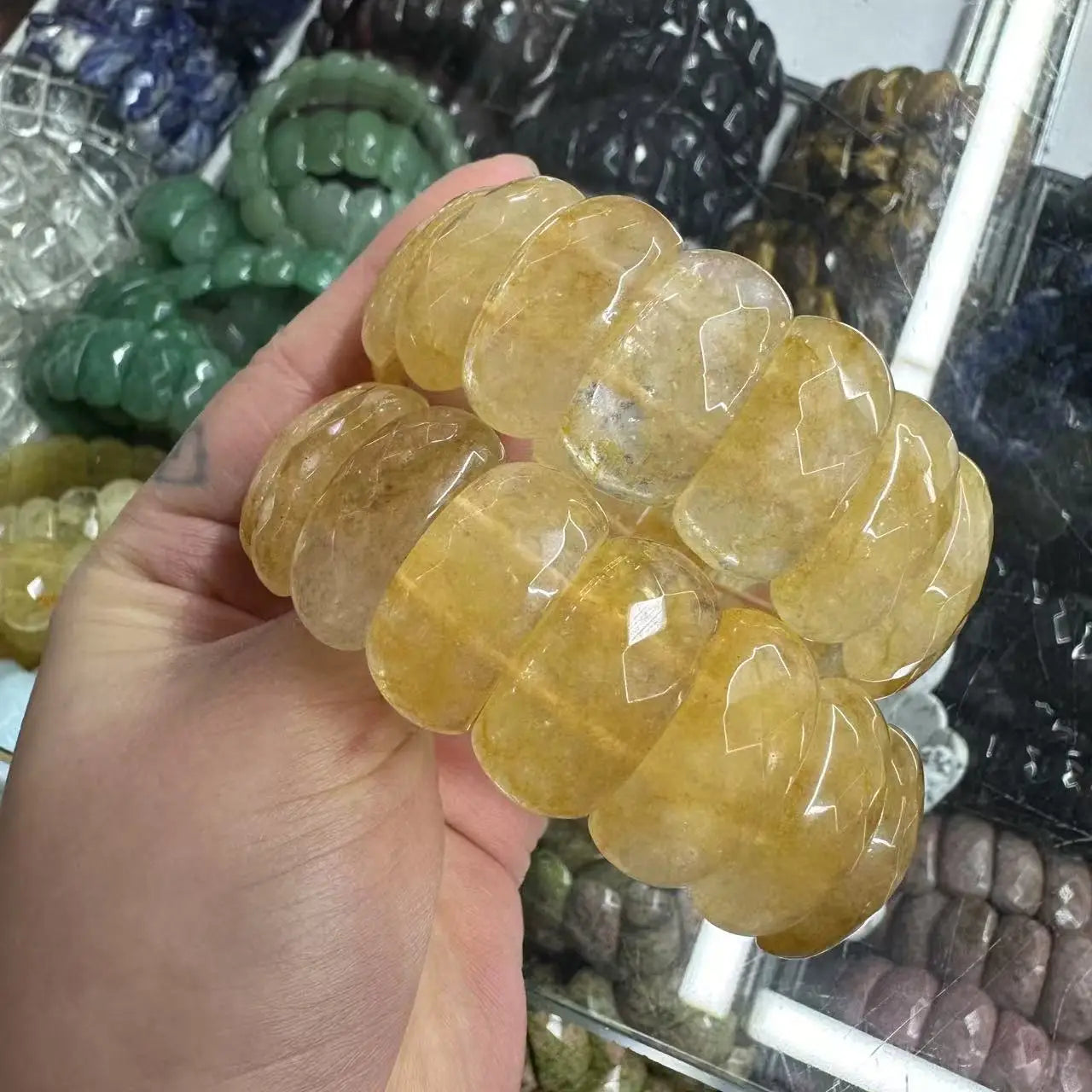 Crystal Bangle - Multi Stones - Faceted