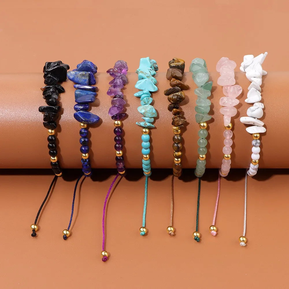 Natural Crystal Chip Bracelet - Multi Stone