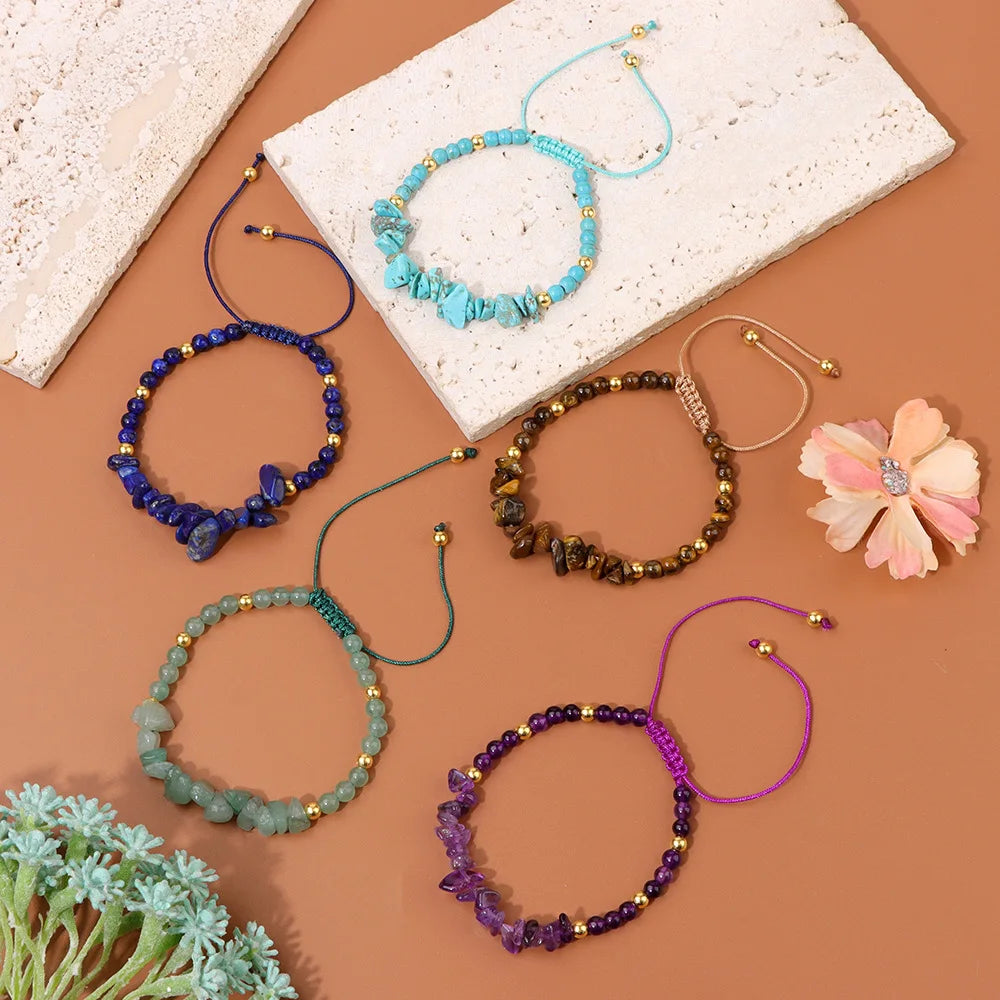 Natural Crystal Chip Bracelet - Multi Stone
