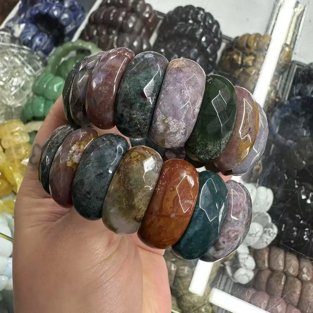 Crystal Bangle - Multi Stones - Faceted