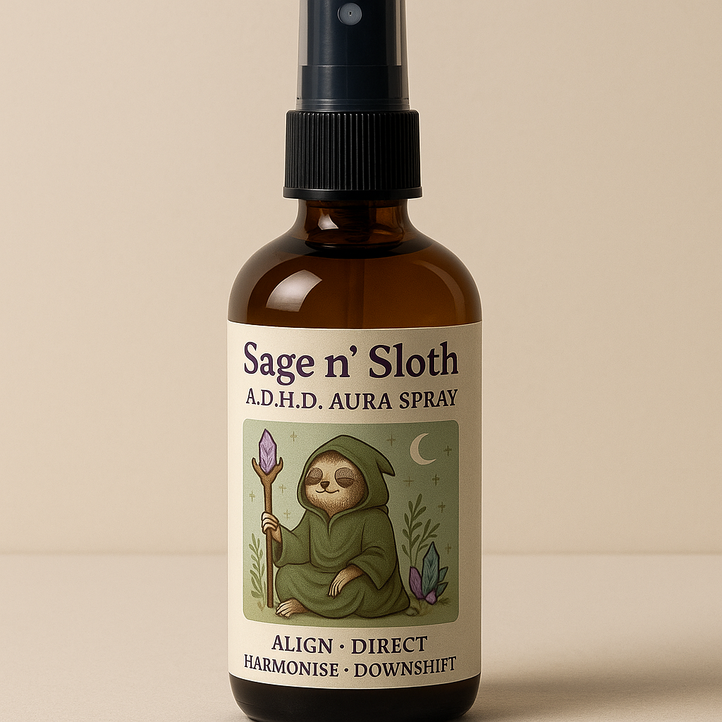 A.D.H.D Aura Spray – Sage n’ Sloth - Grounding, calming clarity mist for scattered thoughts, overwhelm and daily focus. Handmade in WA