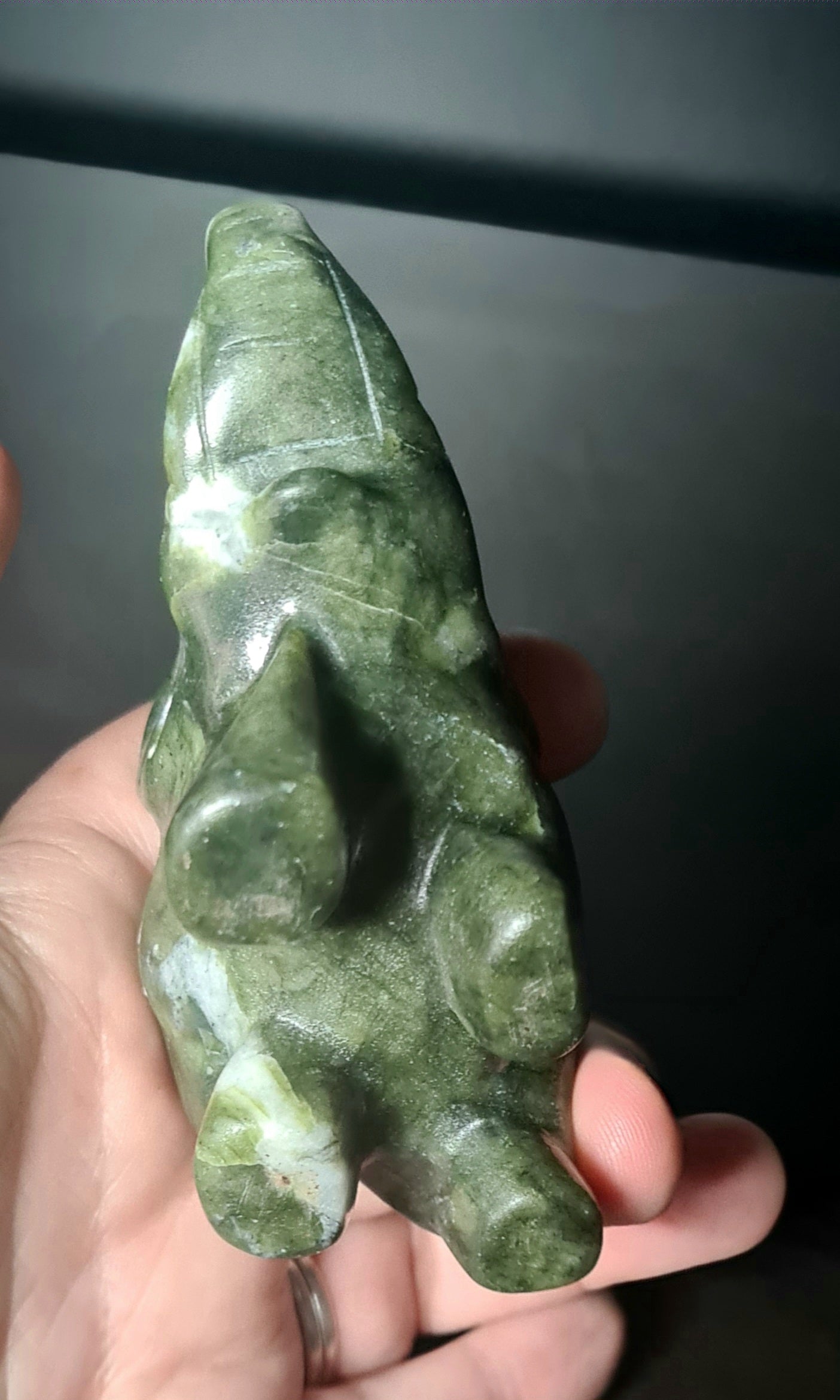 🐘 Carved Green Jade Elephant – Strength, Luck & Longevity
