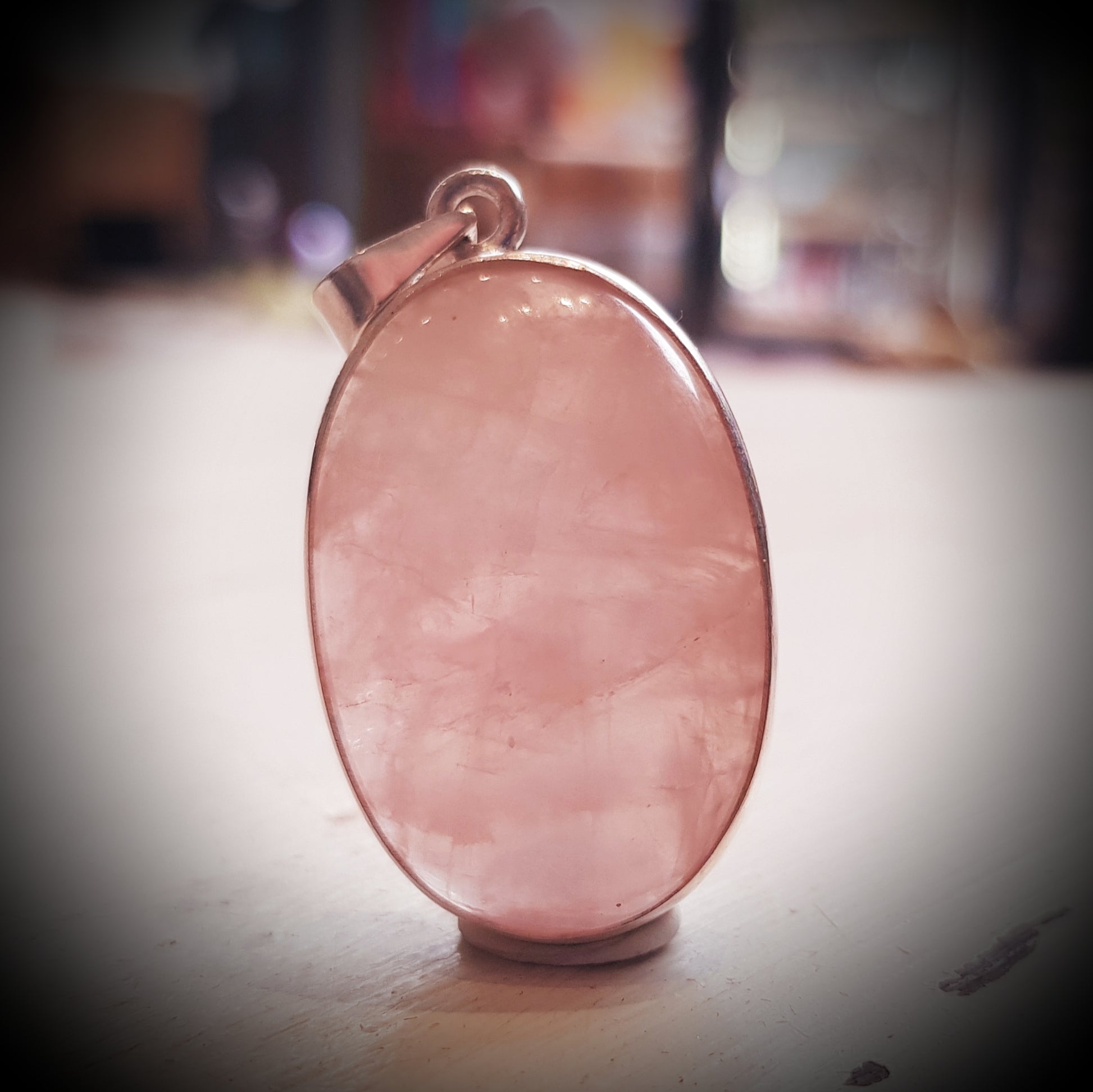 Rose Quartz Pendant - 925 Sterling Silver