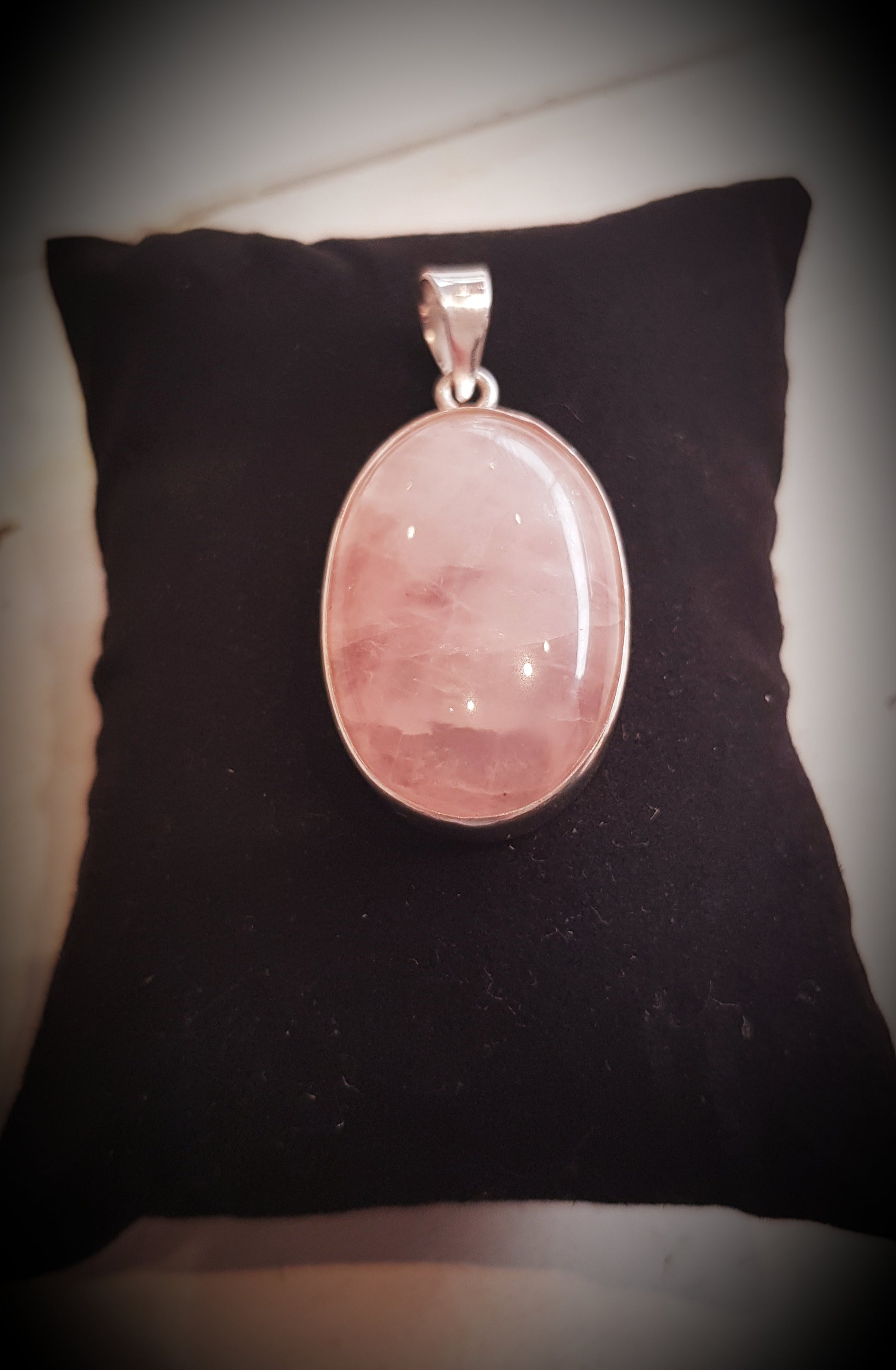 Rose Quartz Pendant - 925 Sterling Silver