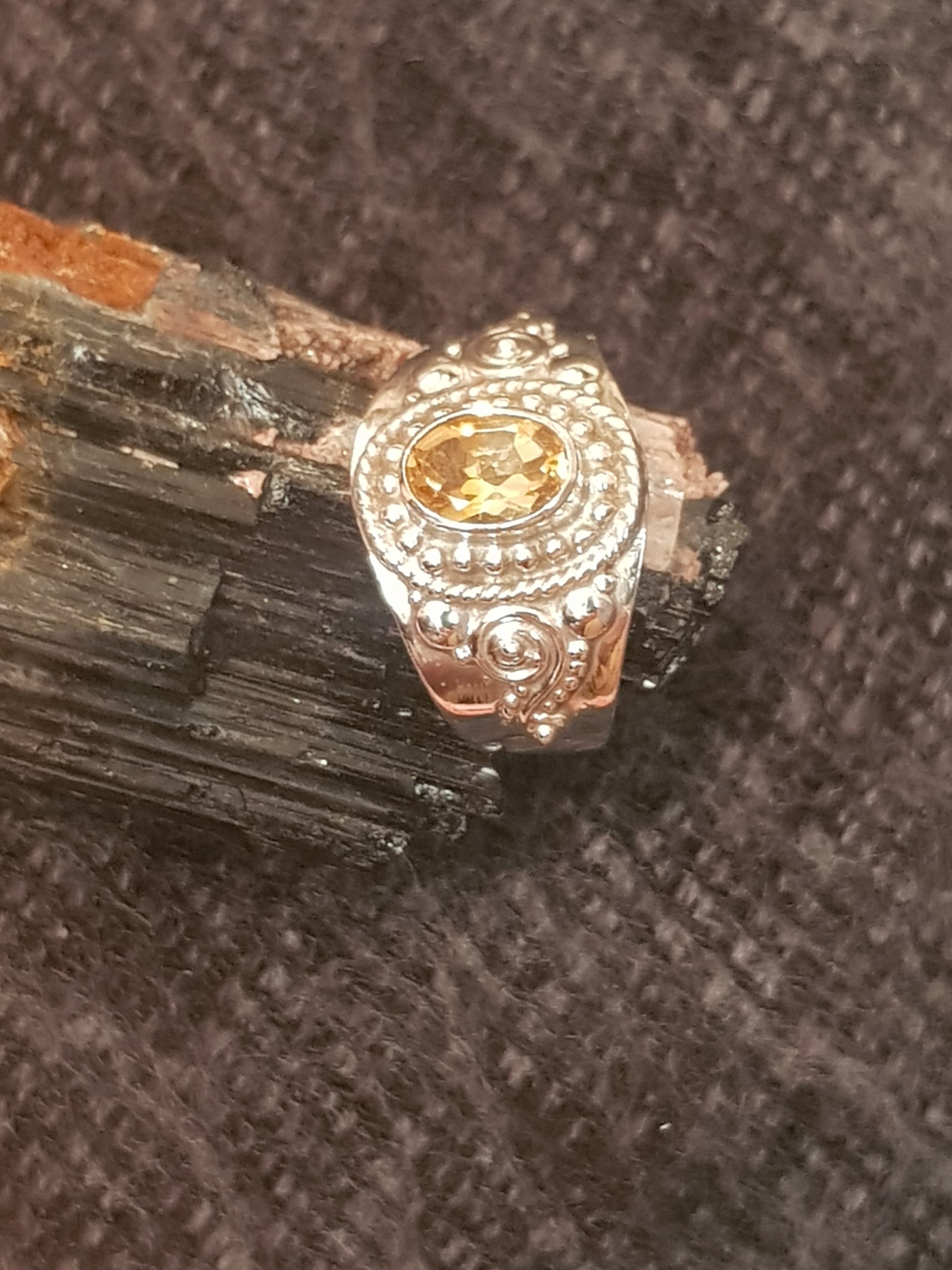 Citrine Sterling Silver Ring - Sz 8