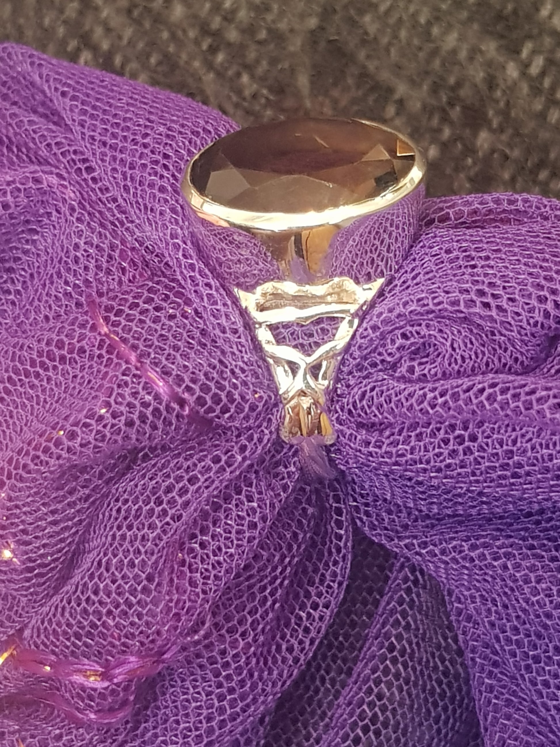 Smokey Quartz 925 Sterling Ring