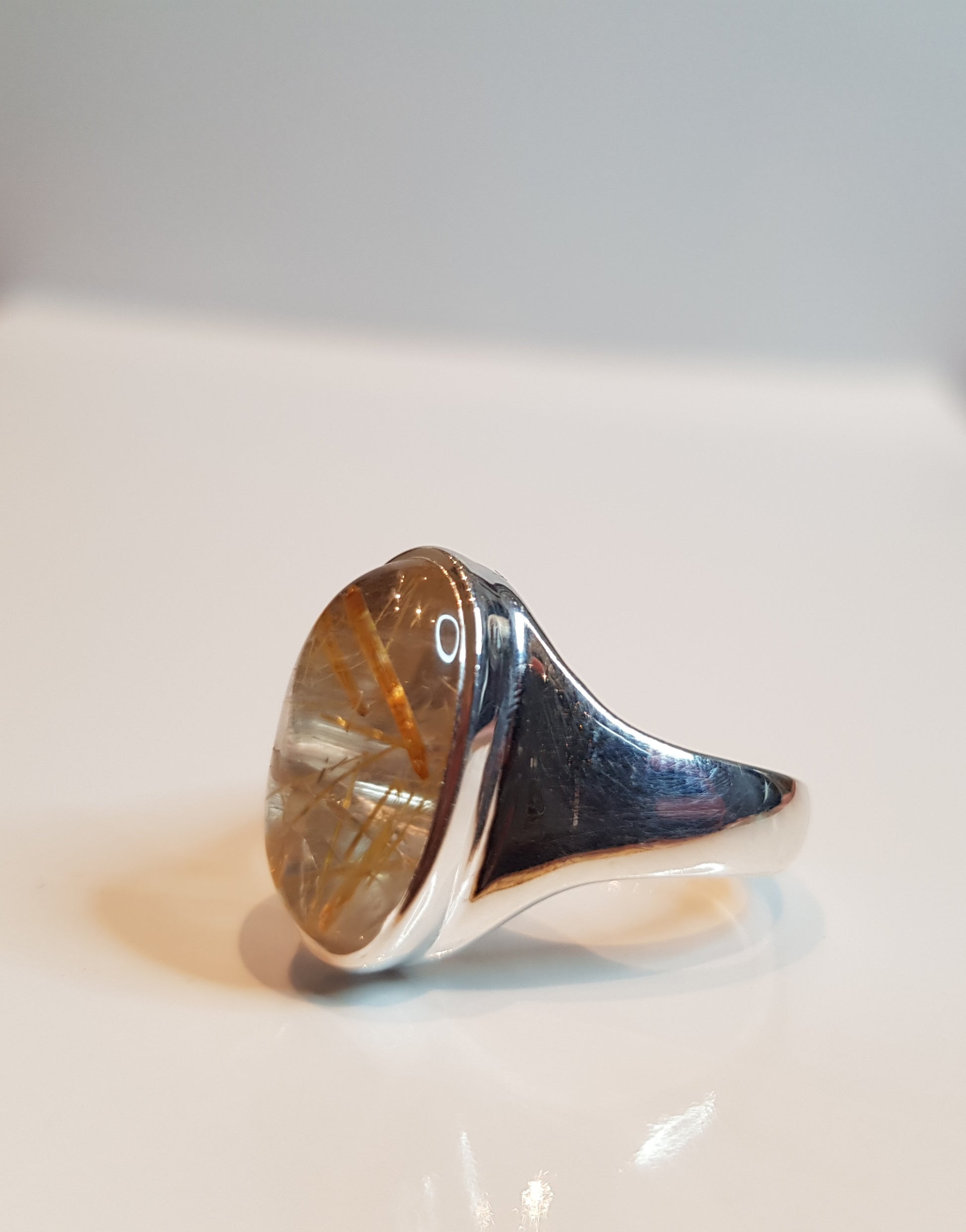 Golden Rutile Ring - Sz 8