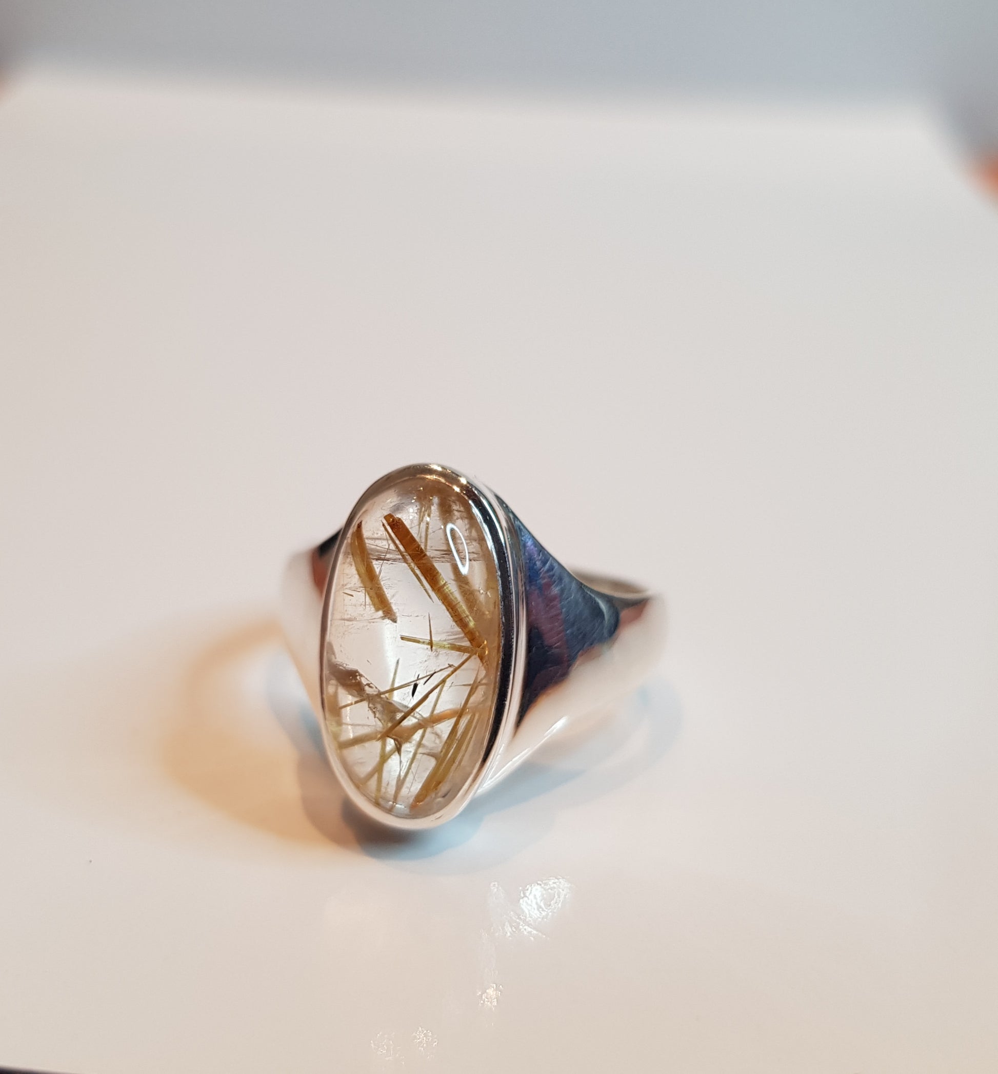 Golden Rutile Ring - Sz 8