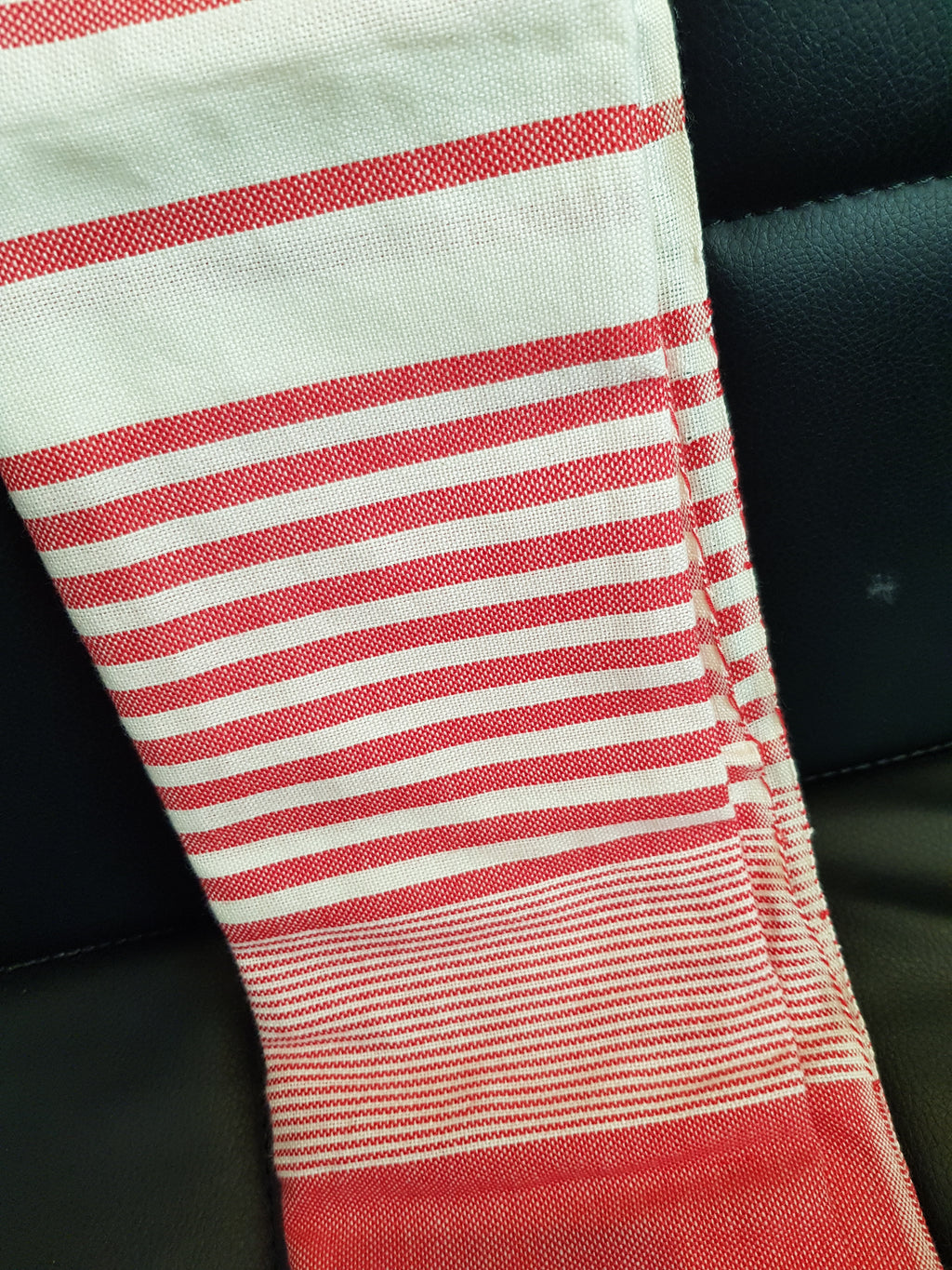 Scarf - Pink/Red Narrow Stripe - Handmade