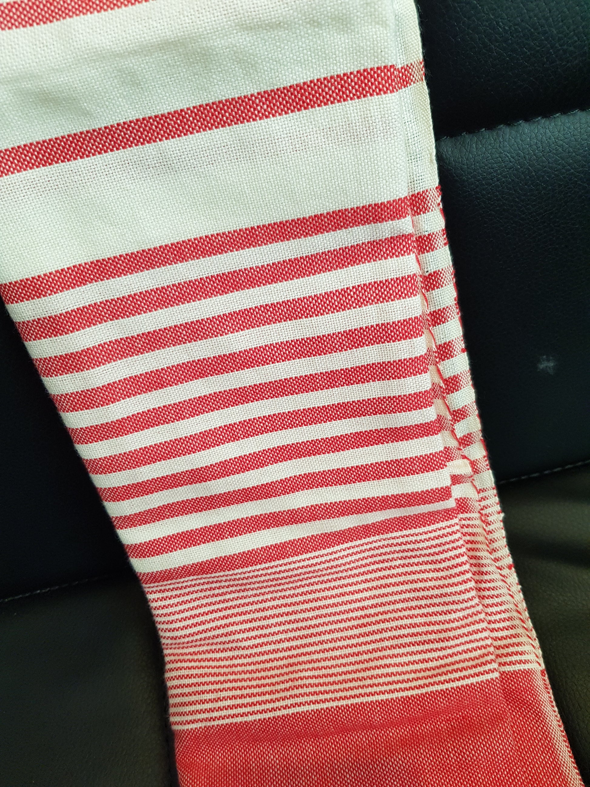 Scarf - Pink/Red Narrow Stripe - Handmade