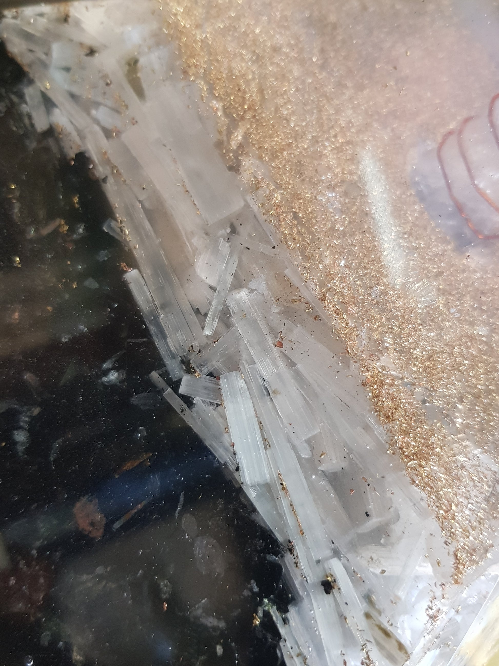 Selenite & Black Tourmaline - Orgone Pyramid