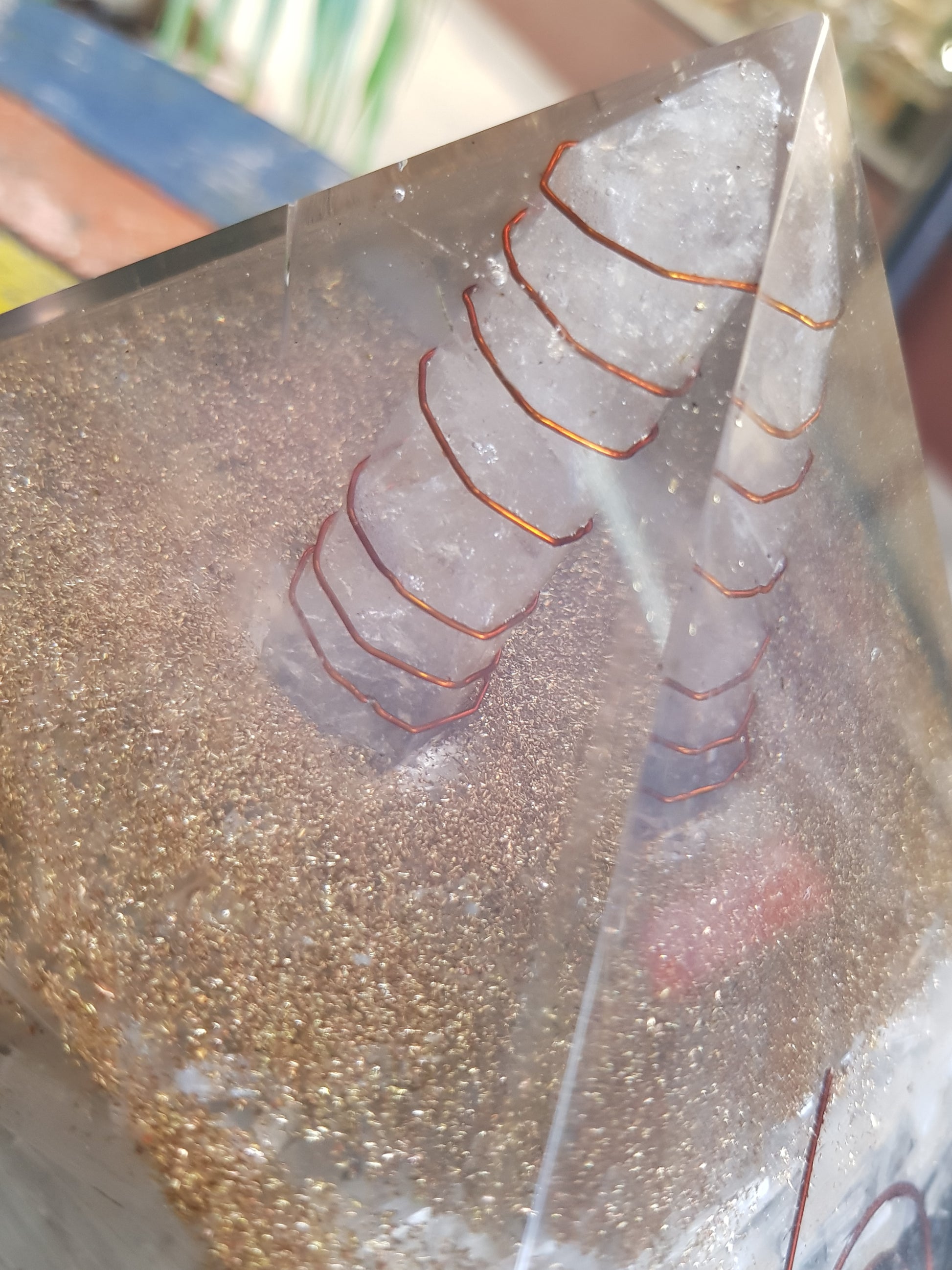 Selenite & Black Tourmaline - Orgone Pyramid