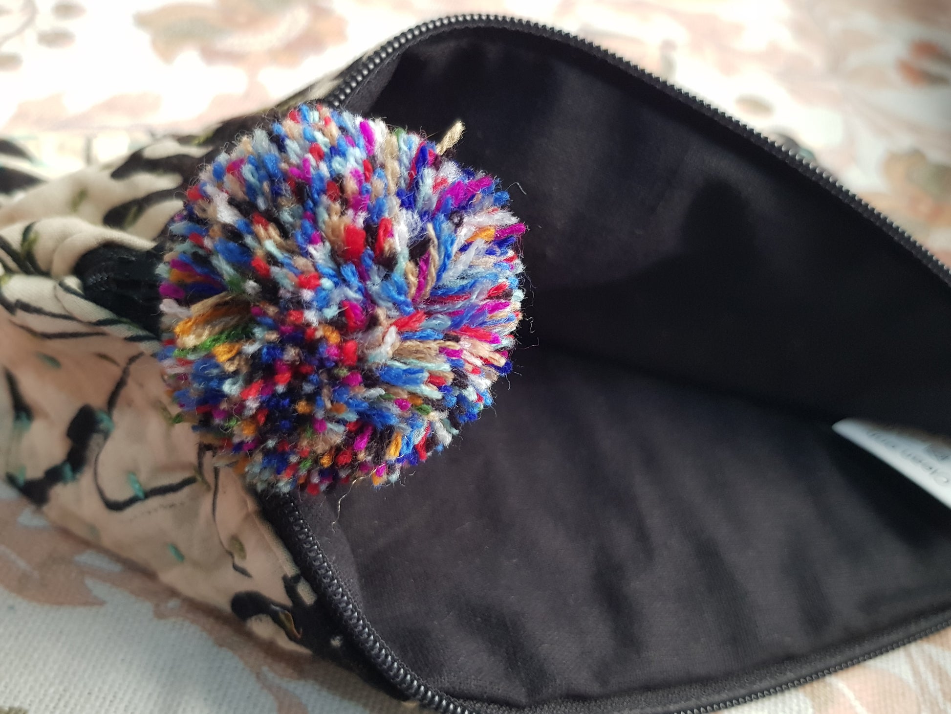 Purse - Kantha Quilt PomPom