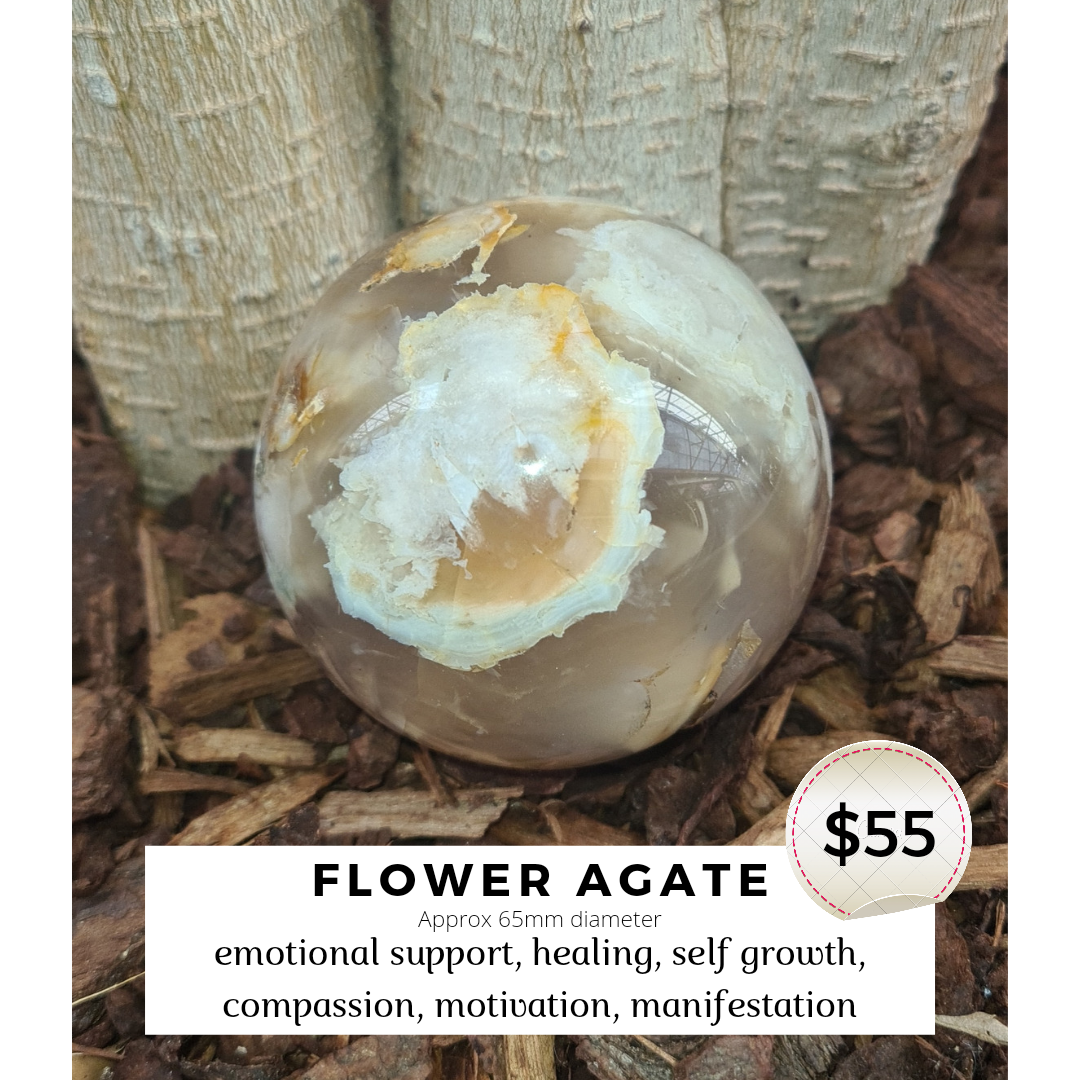 Flower Agate - 6.5cm Sphere