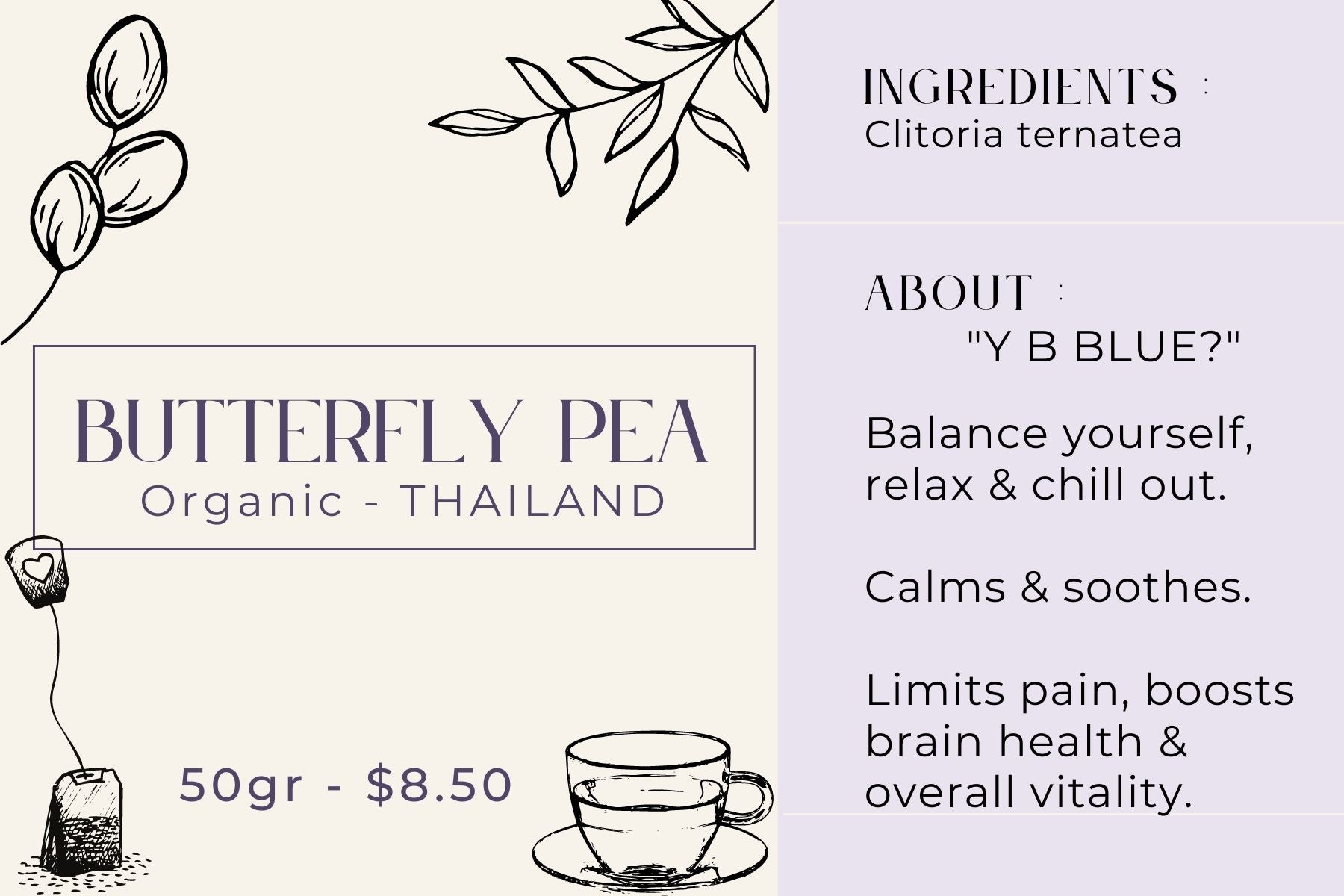 Butterfly Pea - Organic - Fine Cut