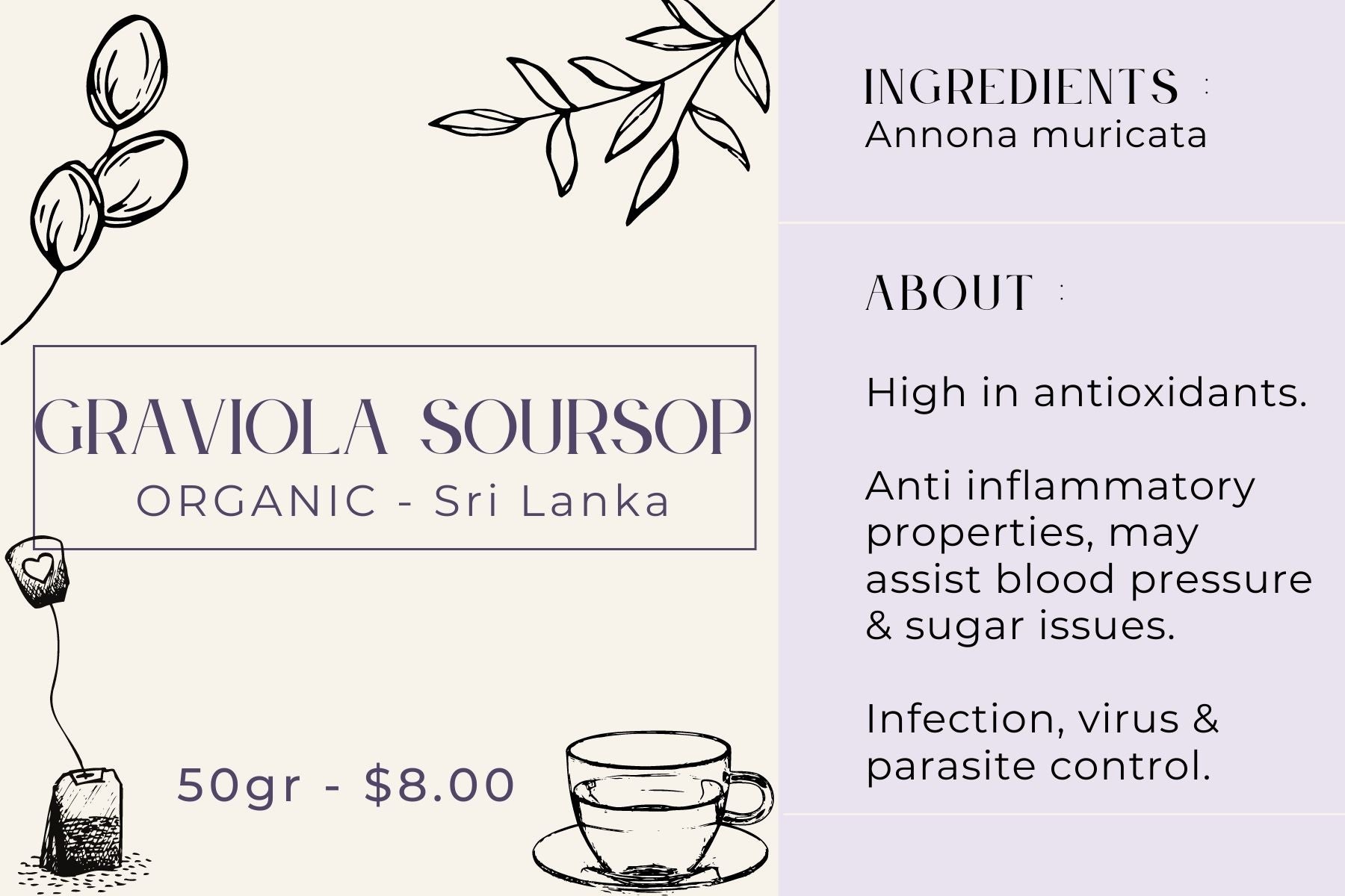 Graviola (Soursop) - Organic