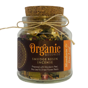 80gr Glass Jar - Mandarin & Bay Leaf - Organic Smudge