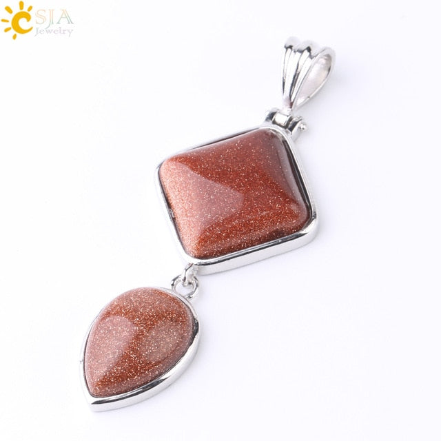 Natural Stone Pendant -  Water Drop