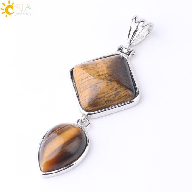 Natural Stone Pendant -  Water Drop