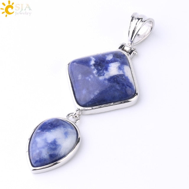 Natural Stone Pendant -  Water Drop