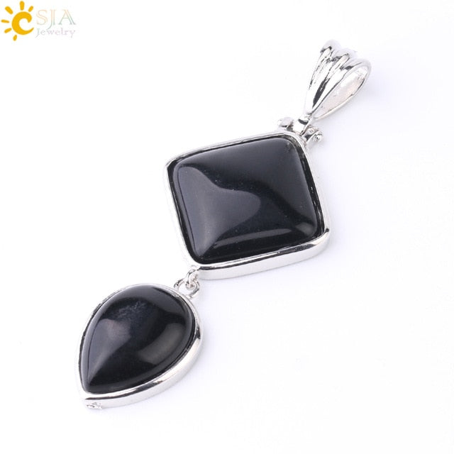 Natural Stone Pendant -  Water Drop