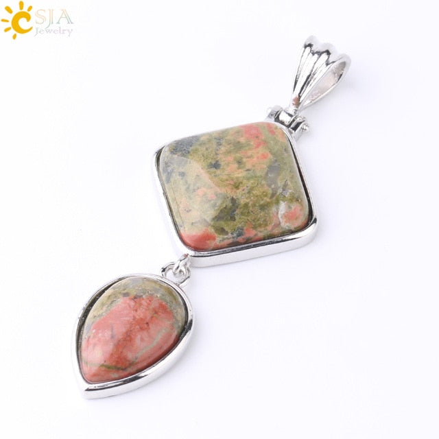 Natural Stone Pendant -  Water Drop
