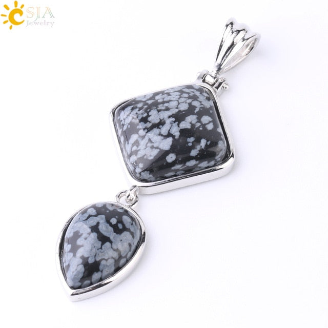Natural Stone Pendant -  Water Drop