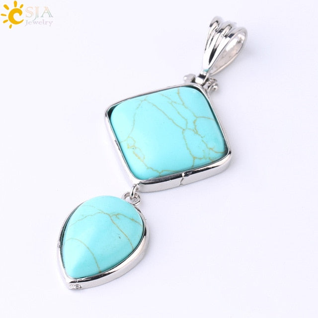 Natural Stone Pendant -  Water Drop