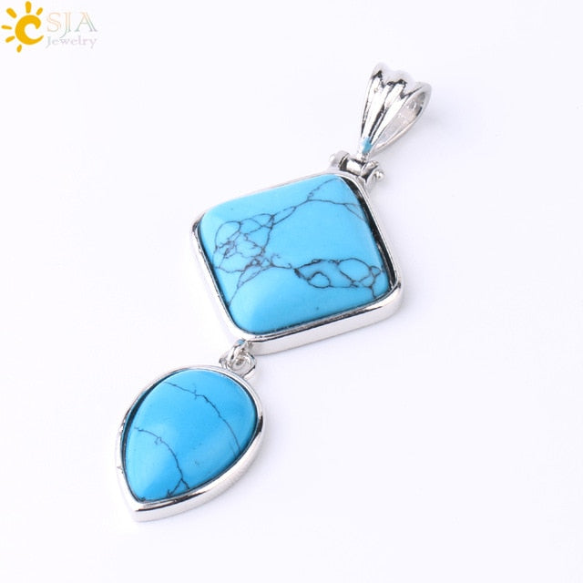 Natural Stone Pendant -  Water Drop
