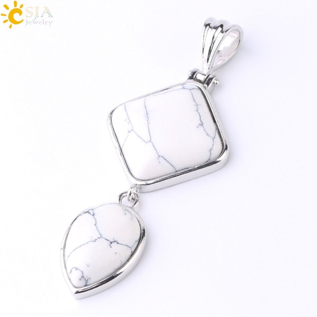 Natural Stone Pendant -  Water Drop