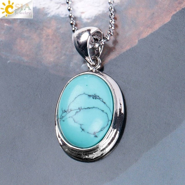 Natural Gem Stone Statement Necklace