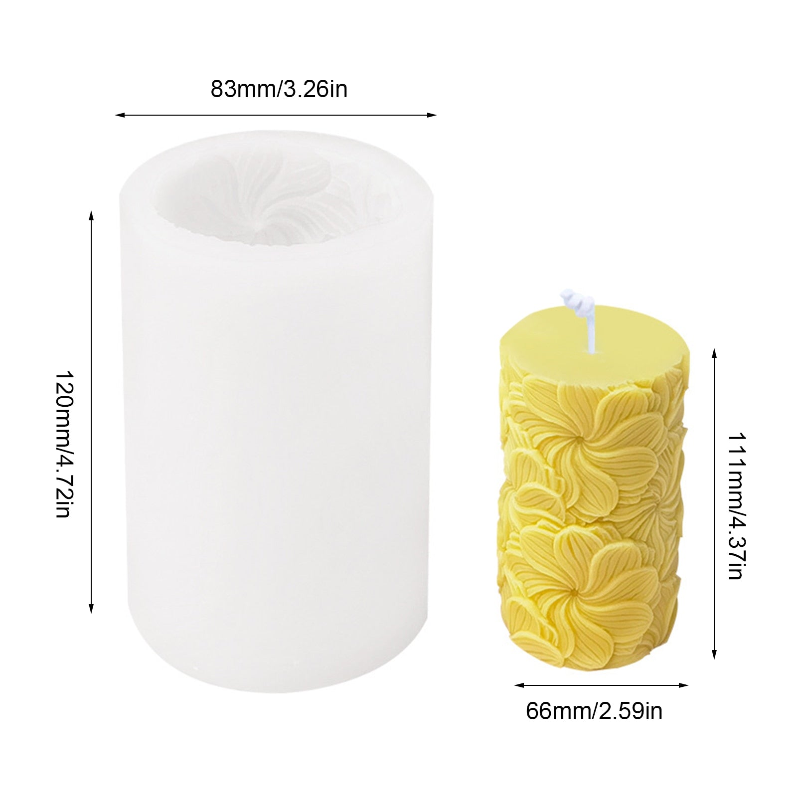 Butterfly & Rose Pattern - 3D Silicone Candle Mold - DIY