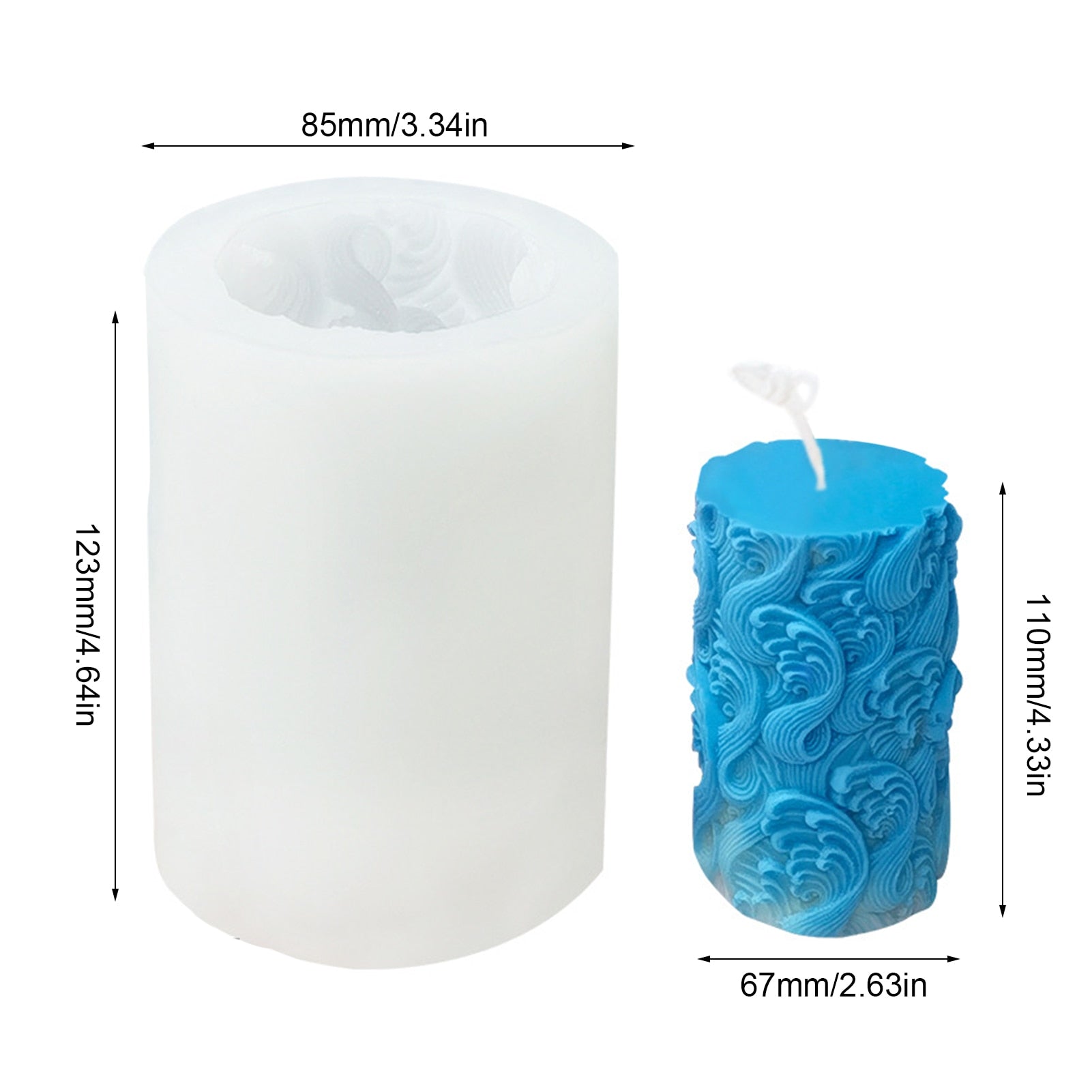 Butterfly & Rose Pattern - 3D Silicone Candle Mold - DIY