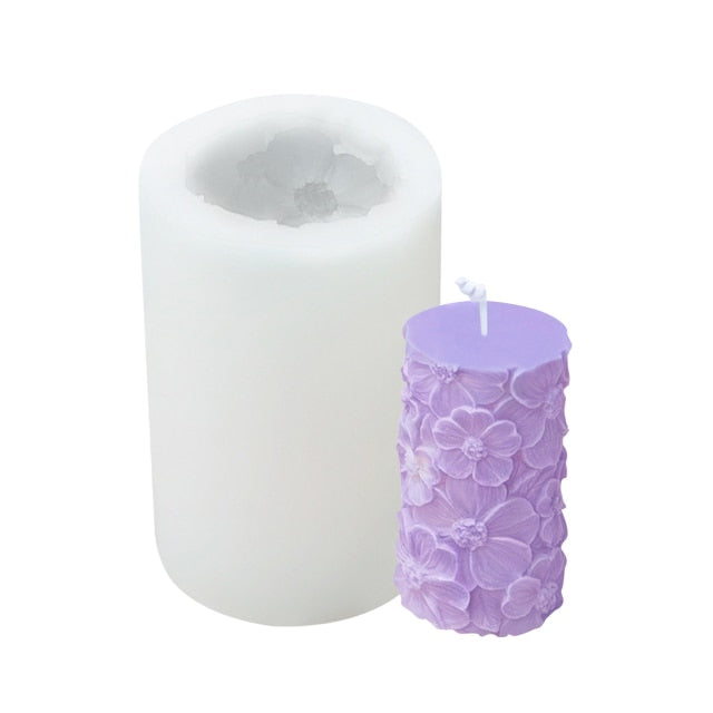Butterfly & Rose Pattern - 3D Silicone Candle Mold - DIY