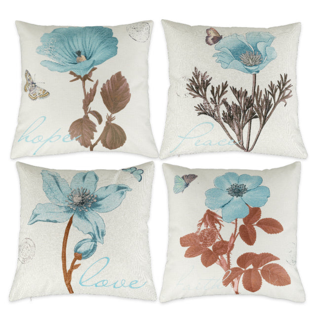 Cushion Cover - 4pc set - Uplifting Floral - Outdoor Waterproof