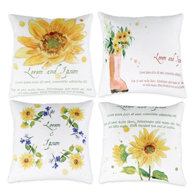Cushion Cover - 4pc set - Uplifting Floral - Outdoor Waterproof