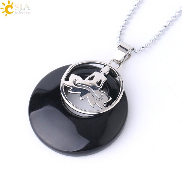 Stone Donut Beads Pendant - Lotus