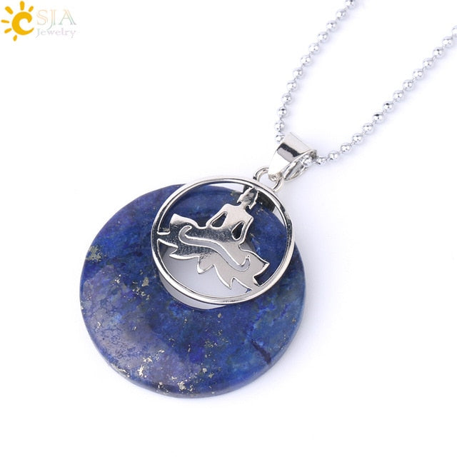 Stone Donut Beads Pendant - Lotus